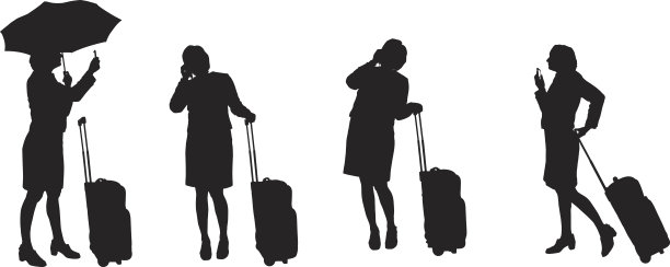 矢量剪影的女人。图片下载