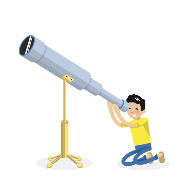 酷家伙矢量字符看着通过望远镜和坐图片下载