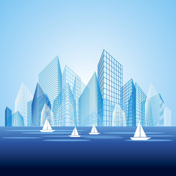 早晨的城市景观图片下载