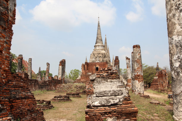 古老的宫殿。泰国大城府图片下载