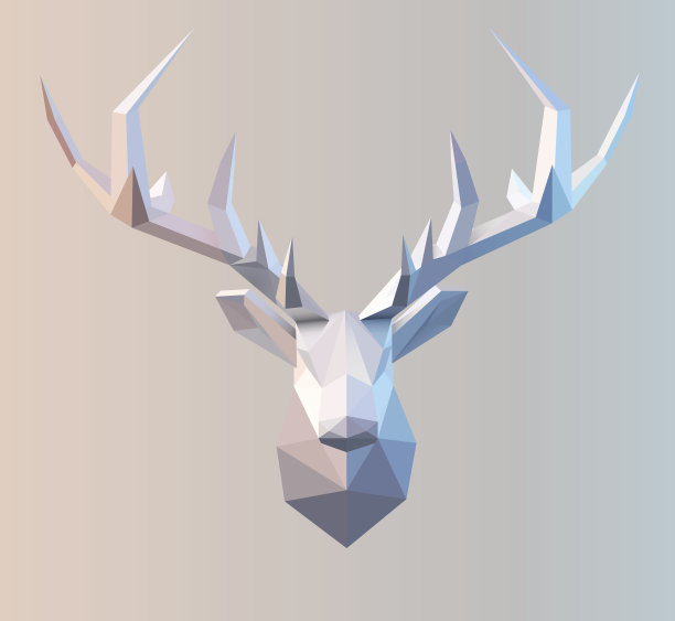 矢量多边形牡鹿图片下载