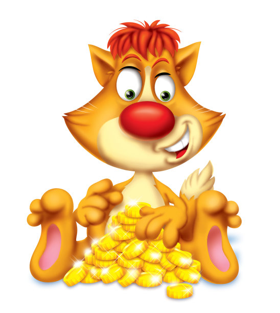 拿着一堆硬币的猫图片下载