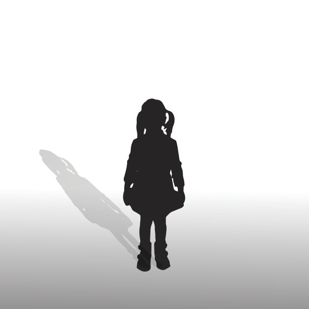 矢量剪影的女孩。图片下载