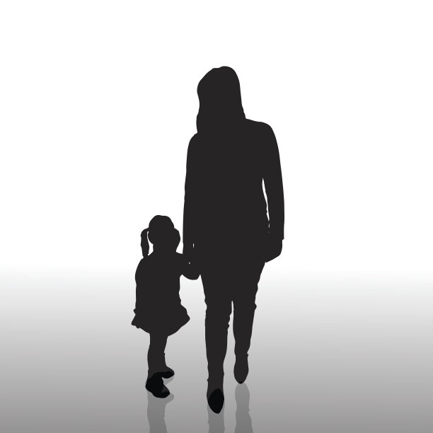 矢量剪影的家庭。图片下载