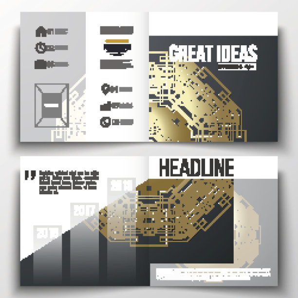 为宣传册、杂志、传单制作年度报告业务模板图片下载