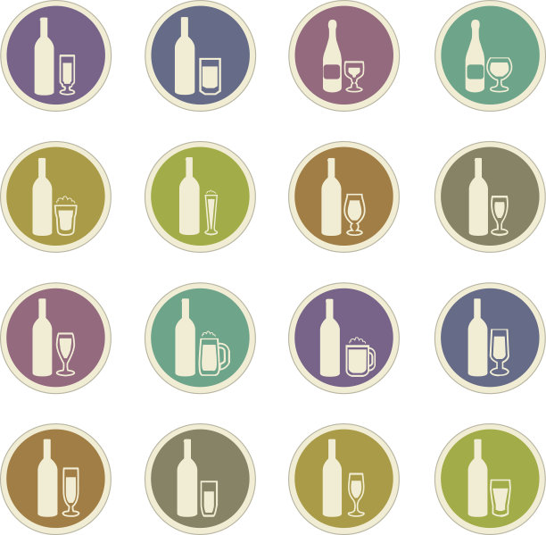 眼镜和杯子图标集图片下载