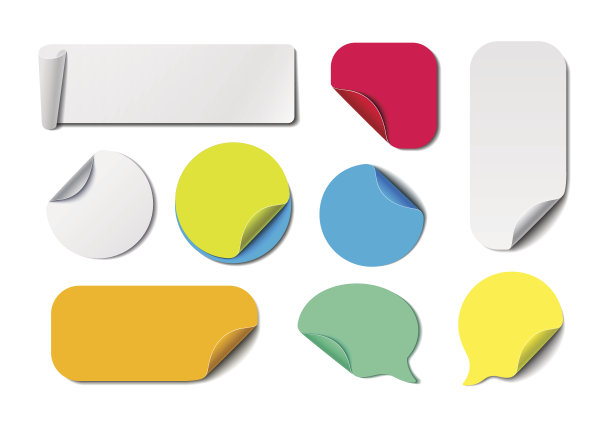 彩色纸标签集图片下载