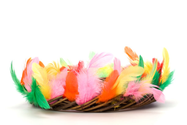 复活节装饰孤立在白色的背景图片下载