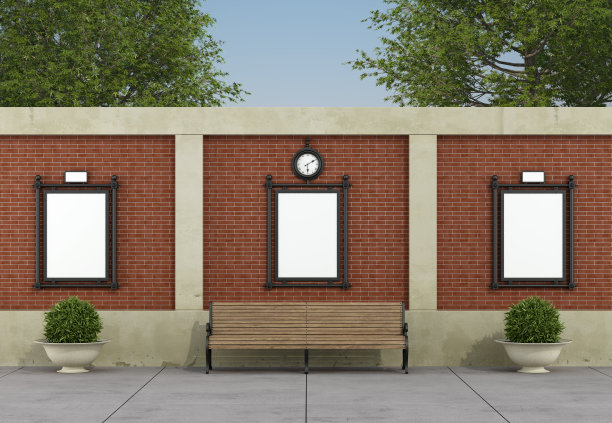 有经典广告牌的城市街道图片下载