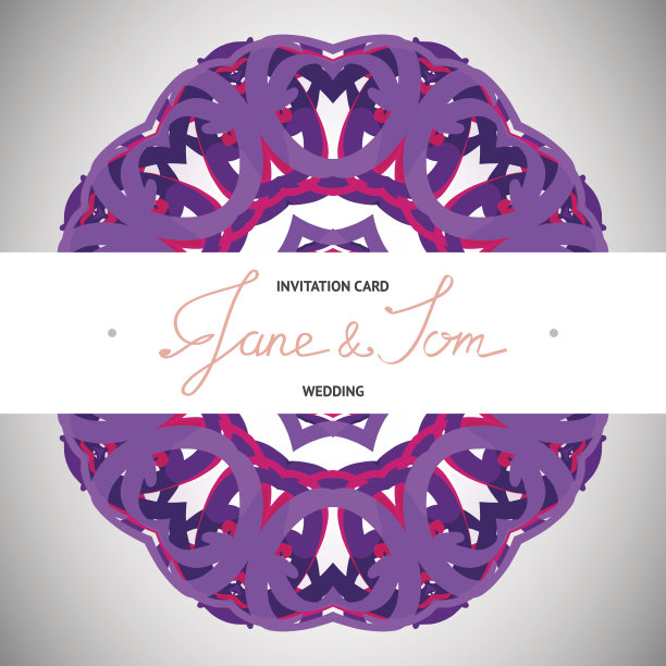 邀请模板与圆形抽象元素图片下载