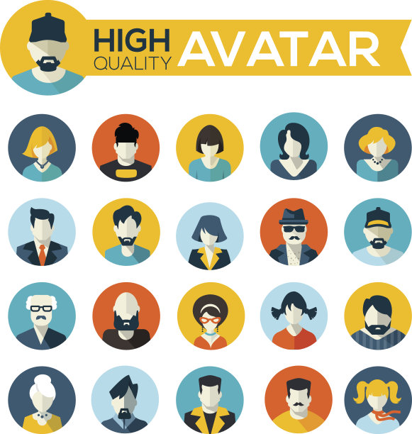 一套20平面设计头像图标图片下载