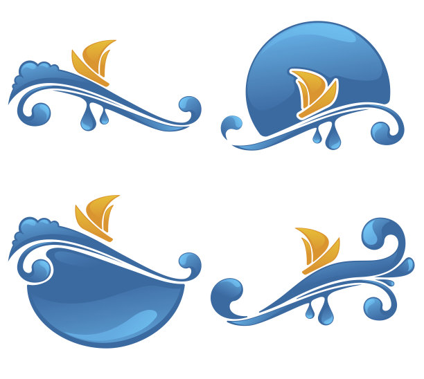 矢量收集水贴纸，框架和符号图片下载