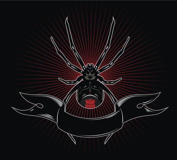 带横幅的老式蜘蛛图片下载