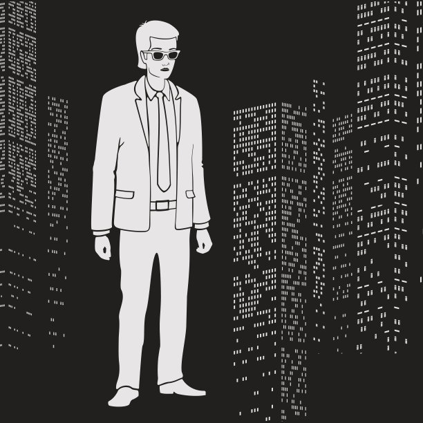 矢量插图商人在城市图片下载