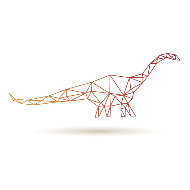 恐龙抽象孤立在白色背景，矢量插图图片下载