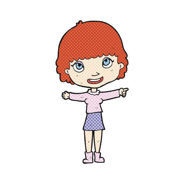 漫画卡通幸福女人指指点点图片下载