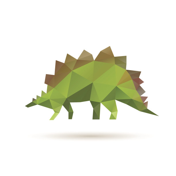 恐龙抽象孤立在白色背景，矢量插图图片下载