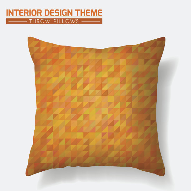 橙色拼接扔枕头设计模板图片下载