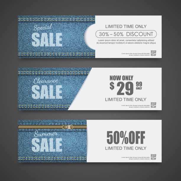 牛仔纹理，牛仔横幅，销售横幅设计，矢量图片下载