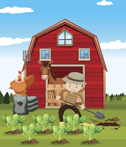 在农场工作的农民图片下载