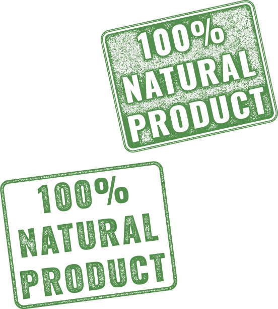 现实向量100天然产品橡皮图章图片下载