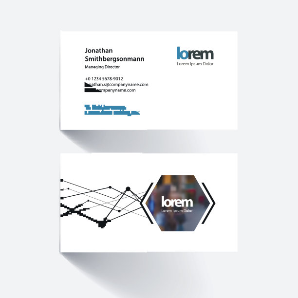 矢量名片模板与网格，网格，点和线图片下载