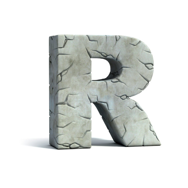 字母R石3d字体图片下载