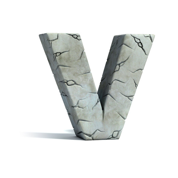字母V石3d字体图片下载