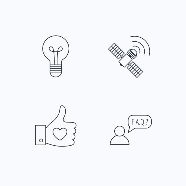 GPS，问题和灯泡图标。图片下载