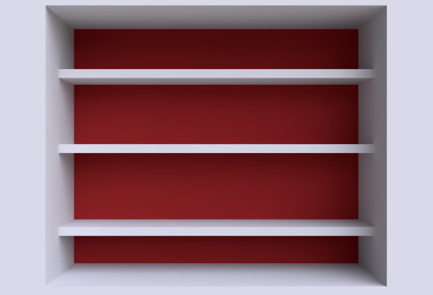 墙上有三个架子。图片下载