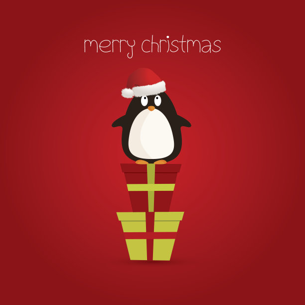 企鹅圣诞贺卡图片下载