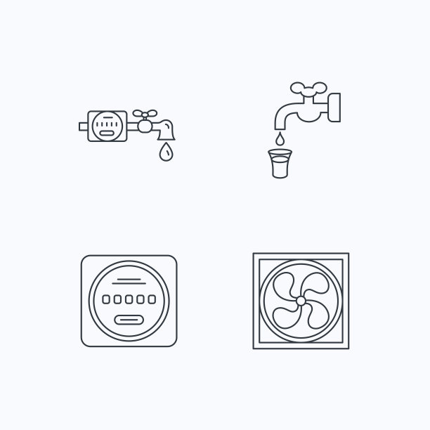 通风柜、水柜图标。图片下载