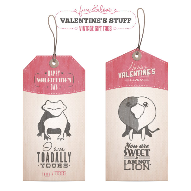 一套情人节礼物标签图片下载