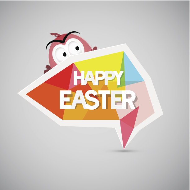 复活节背景，彩色标签与鸡图片下载