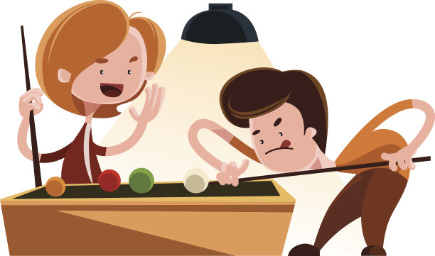 朋友玩水池矢量插图卡通人物图片下载