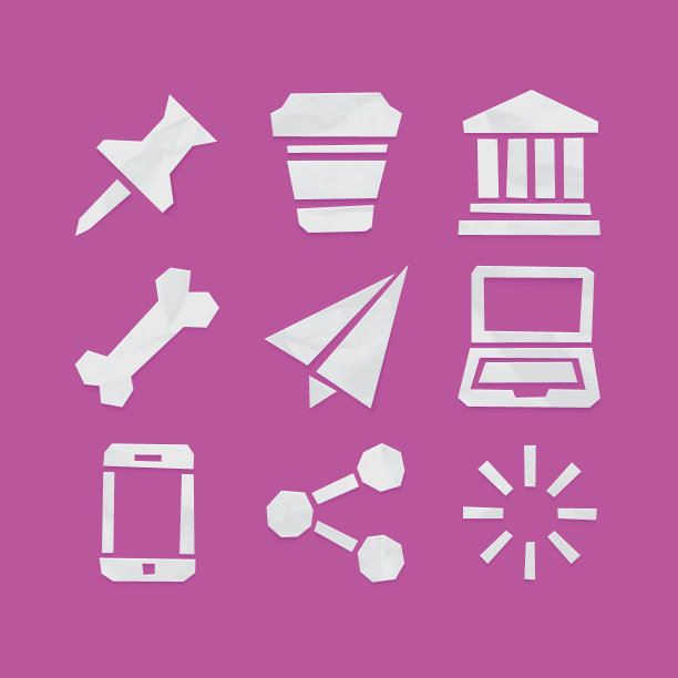 剪纸图标的Web和移动应用程序设置7图片下载