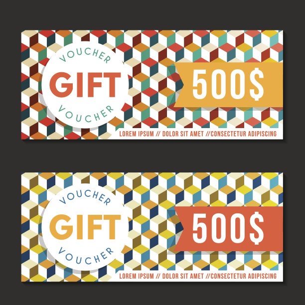 礼品券模板现代设计图片下载