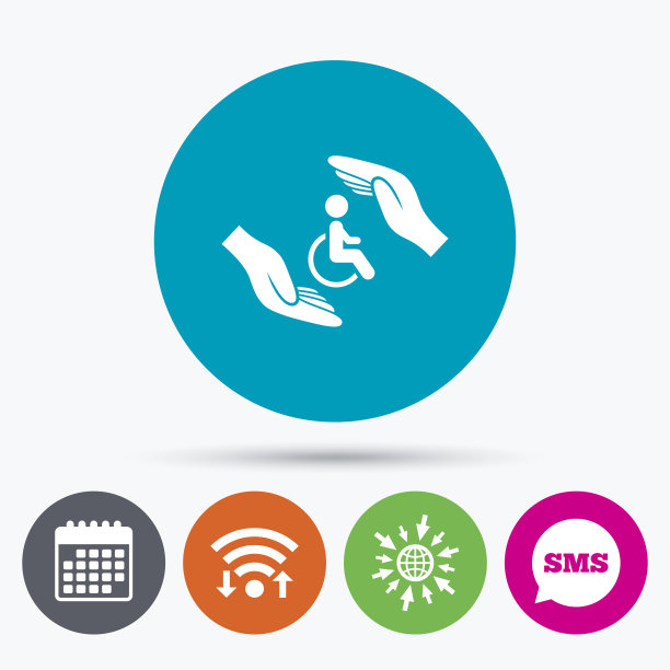 残疾人人身保险标志。手保护。图片下载