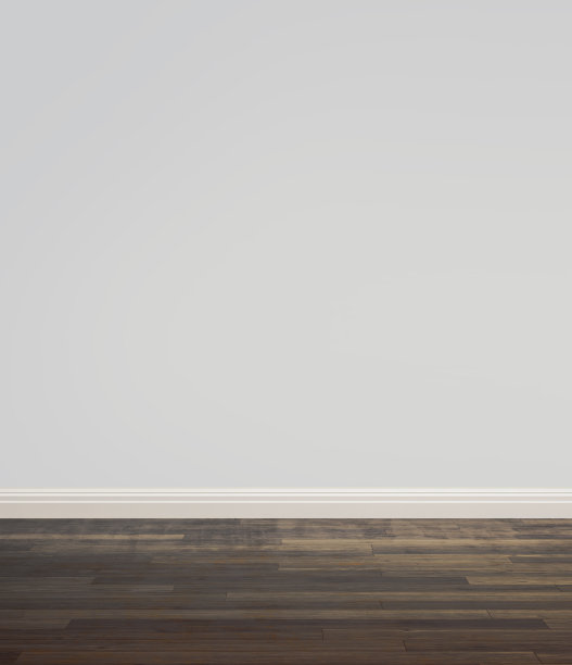 空荡荡的灰色房间，深色木地板图片下载