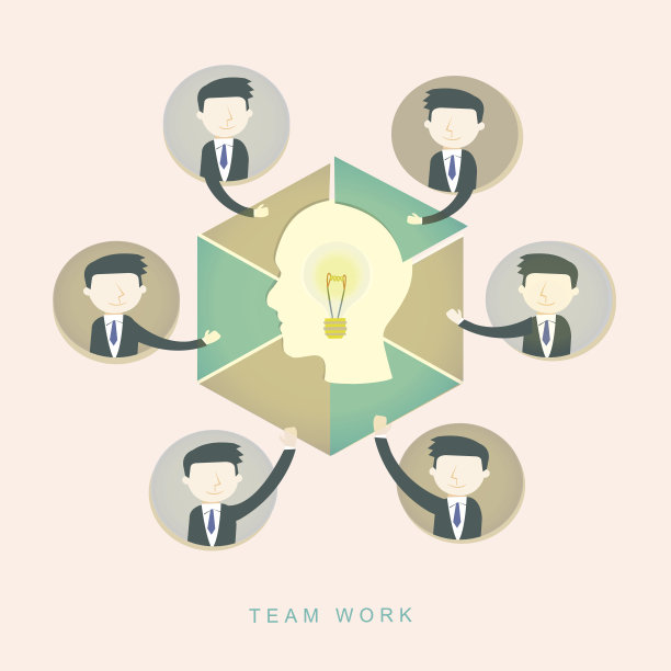 与灯泡和商家的团队合作理念图片下载