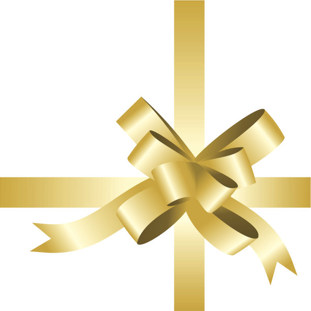 孤立的金色丝带和蝴蝶结图片下载