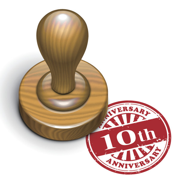 10周年纪念垃圾橡皮图章图片下载