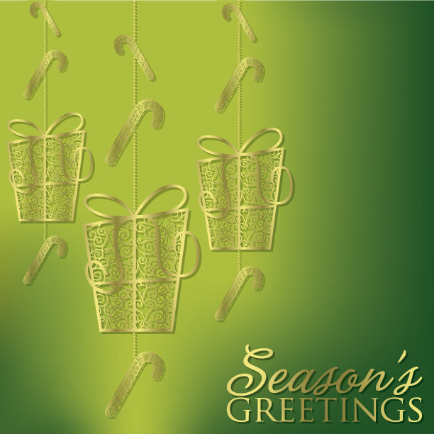 金银丝细工圣诞贺卡图片下载