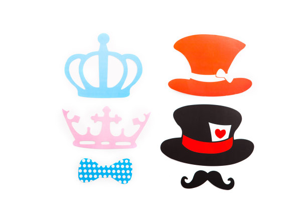 照片亭生日和聚会集眼镜，帽子，王冠，面具图片下载