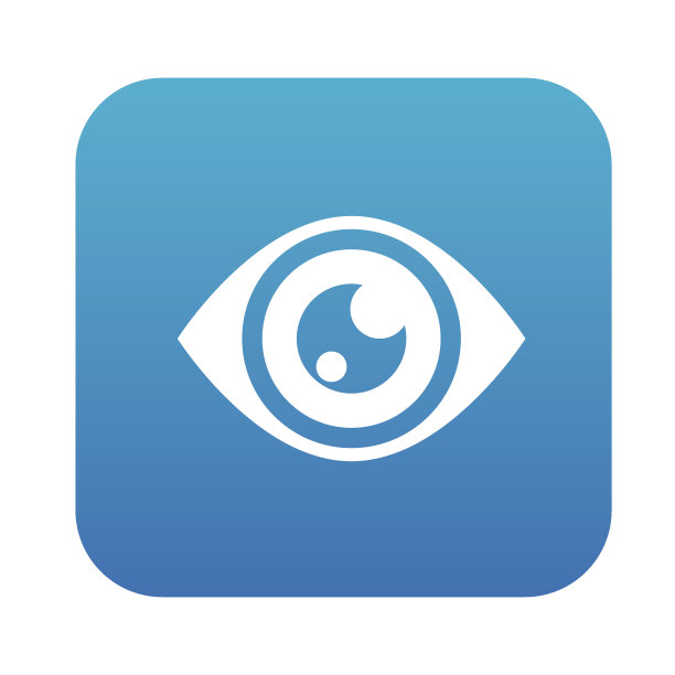 蓝色扁平风格眼睛设计矢量素材图片下载