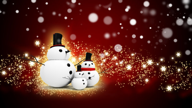 雪人家庭与光星图片下载