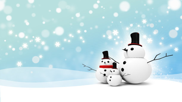 雪人家庭与光星图片下载