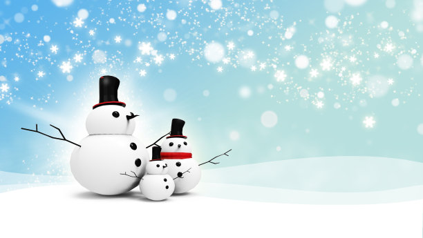 雪人家庭与光星图片下载