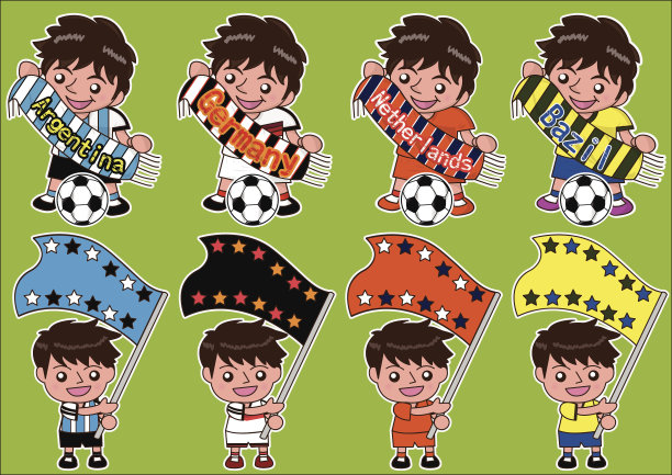 矢量卡通足球运动迷图片下载