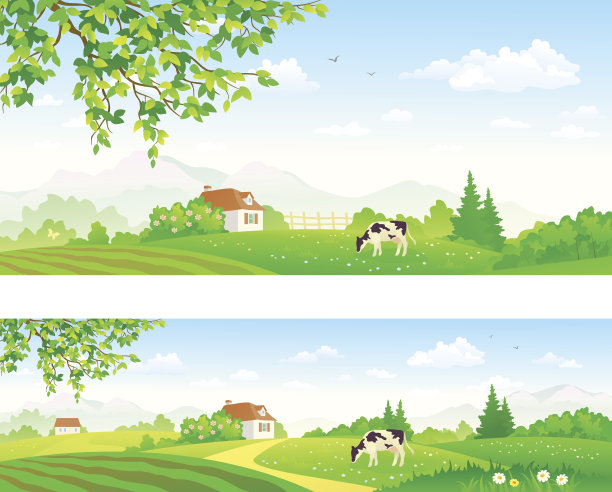 农村全景照片素材图片